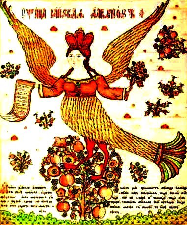 Slavic FolkArt Alkonost, or Fairy Bird