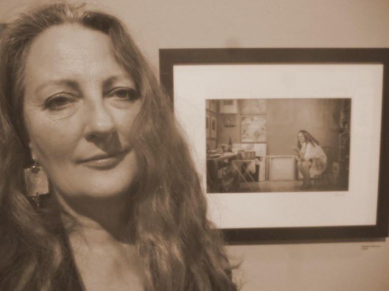 Suzanne Edminster with portrait from by Bob Cornelis from Studio: 50 Sonoma County Artists